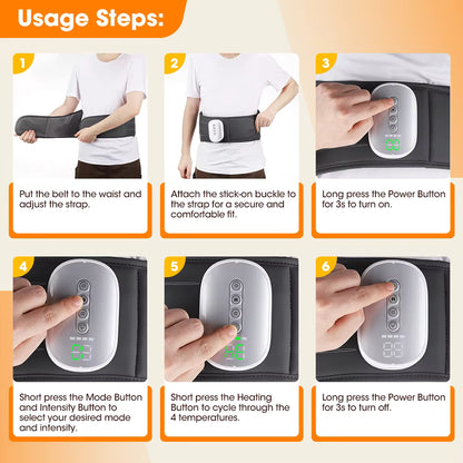 Wireless Air Pressure Massage & Heating Lumbar Support Belt