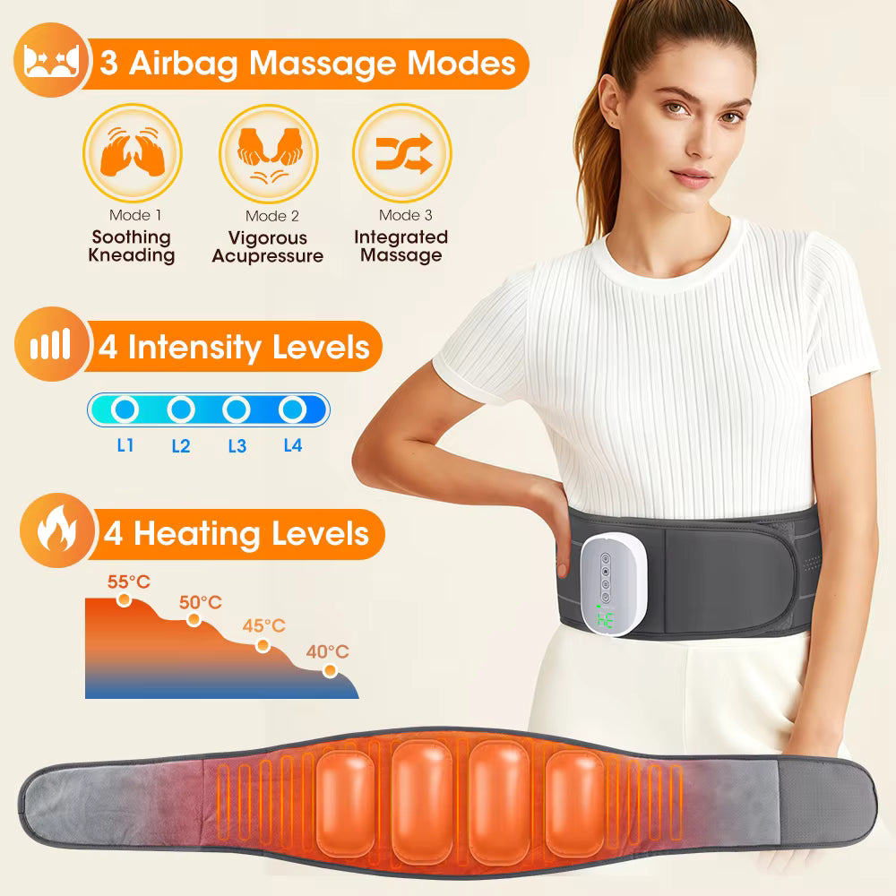 Wireless Air Pressure Massage & Heating Lumbar Support Belt